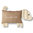 Kuschelhund personalisiert Musselin camel